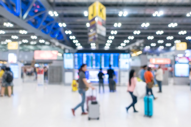 Blurry international airport