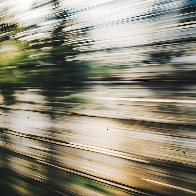 Photo a blurry picture of a blurry train with blurry trees in the background