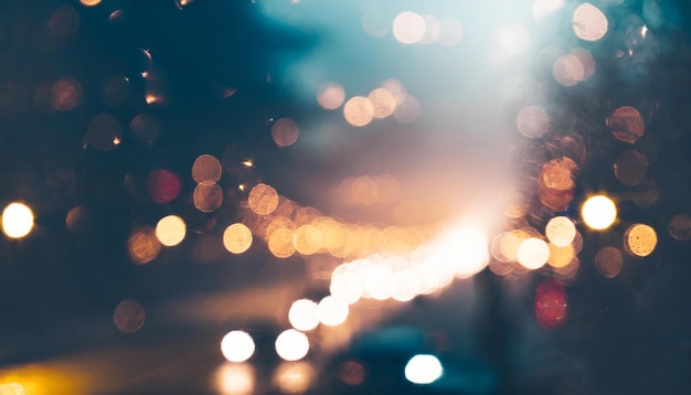 a blurry picture of a busy street with cars and people in the background