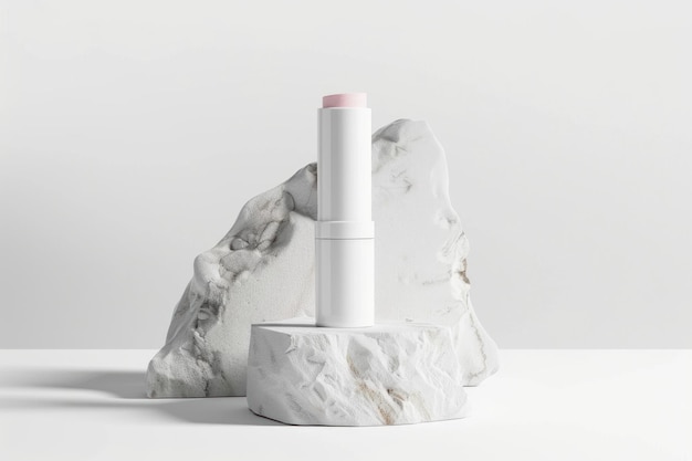 A Blush stick mockup cosmetics lipstick smoke pipe