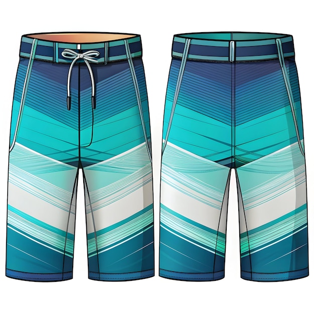 Photo board shorts design vector template swim shorts