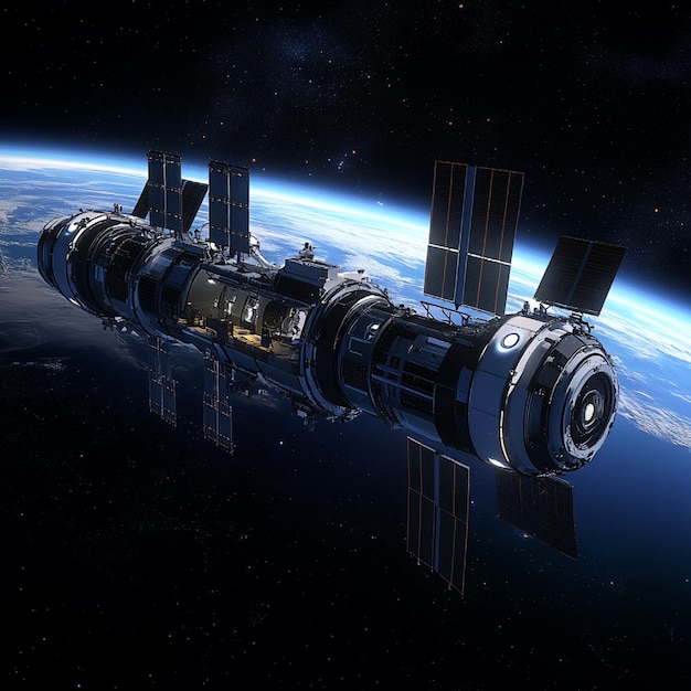 Board a space stations experimental propulsion lab testing fasterthanlight travel