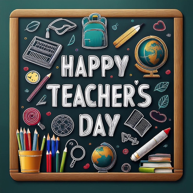 a board with a message happy teachers day written on it