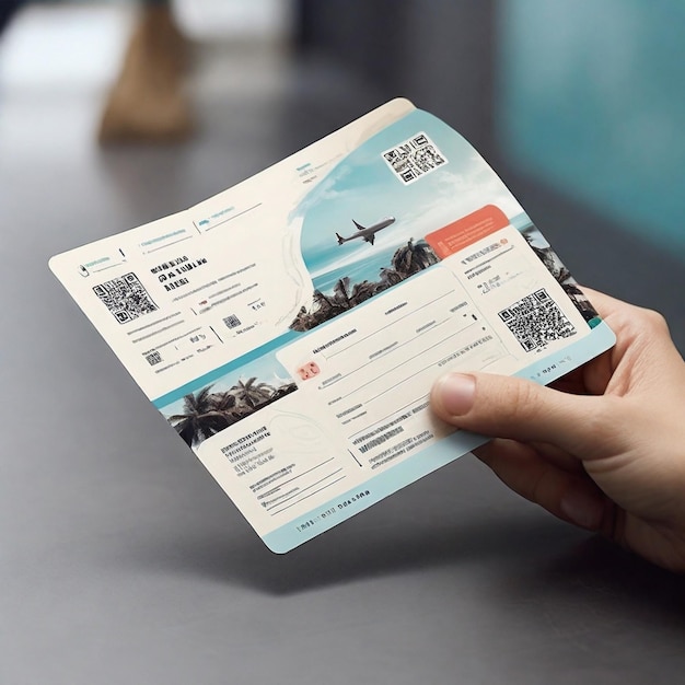 boarding pass flyer mockup AI generated