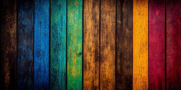 Boardwalk grunge colorful background banner Generative AI