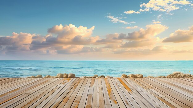 boardwalk rocks skyline horizon summer background