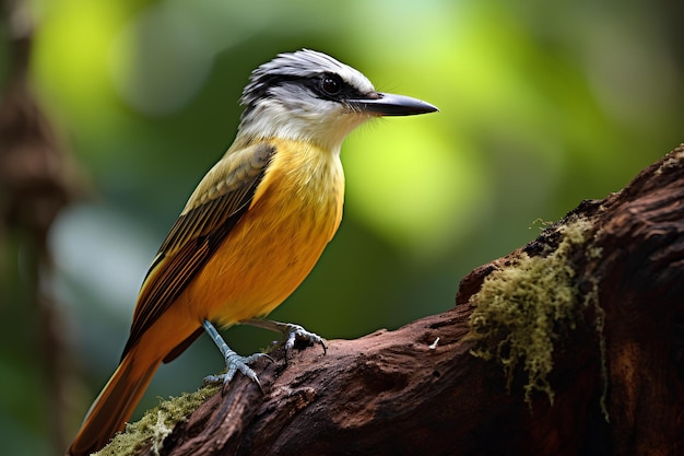 Boat billed flycatcher in natural forest environment Wildlife photography