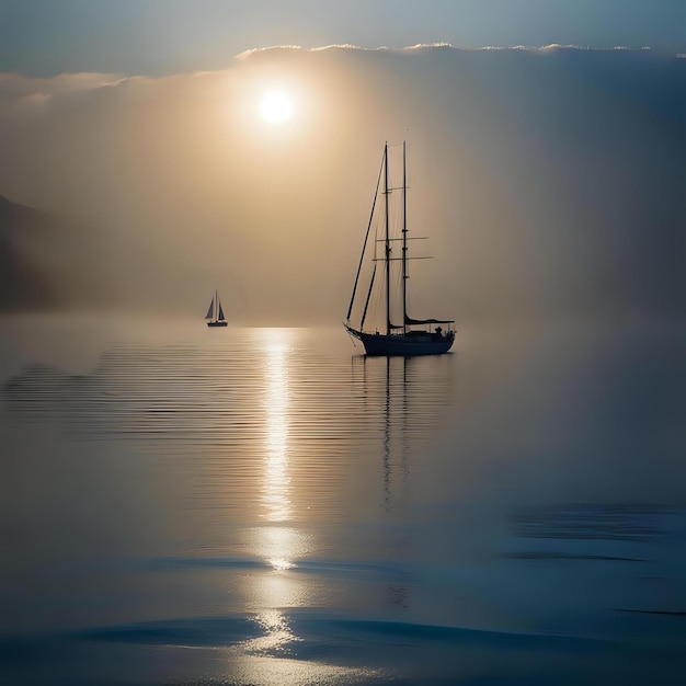 Boat Bobs Gently on the Surface of a Silent Dark Water