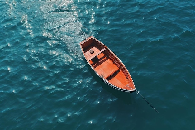 A boat on the body of the water surrounded