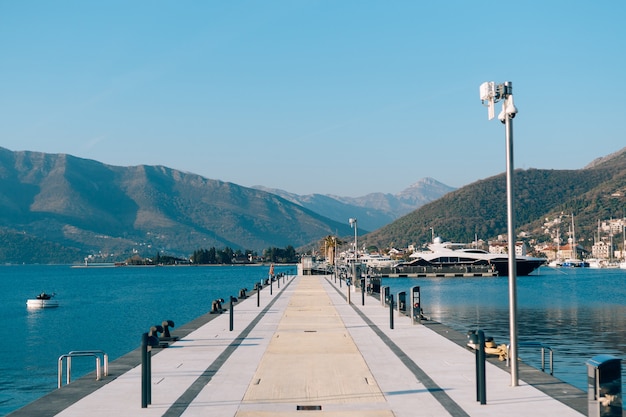 Boat dock in Montenegro, Budva and Tivat. Porto Montenegro for rich people