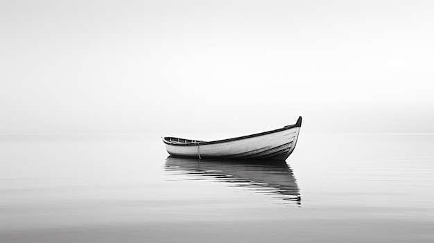 a boat floating on top of a lake