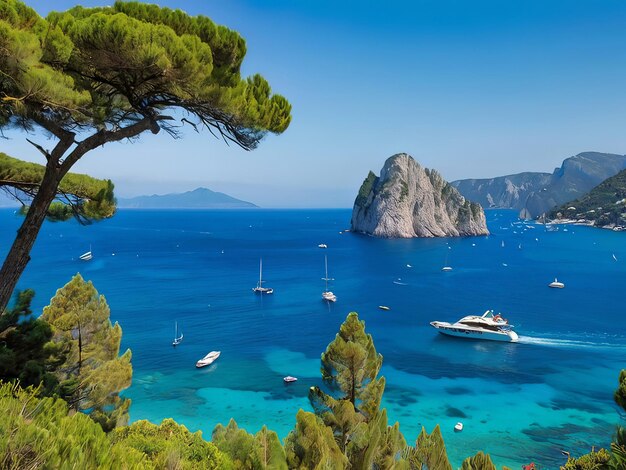 a boat is docked in the water with a mountain in the background