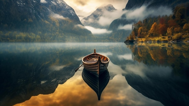 A boat on a lake water