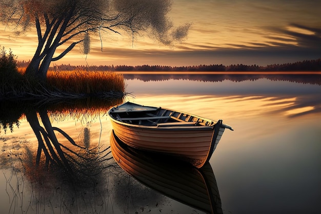 boat on the lake