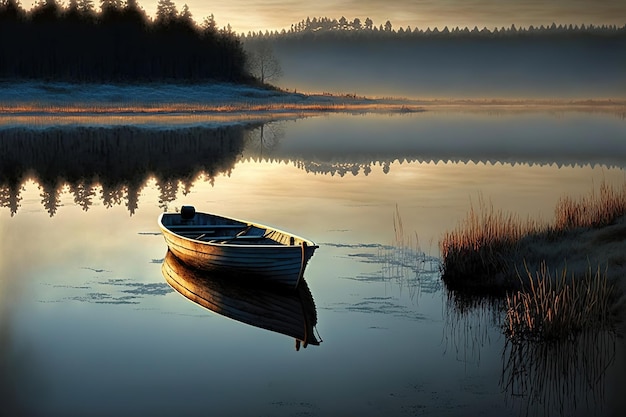 boat on the lake