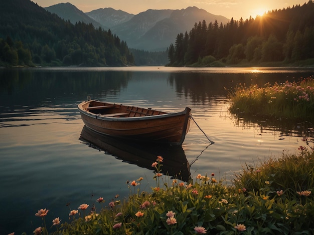 Boat on lake