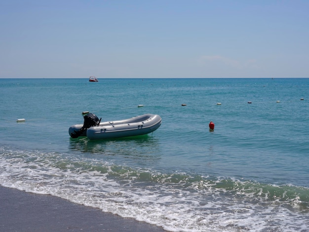 Boat moored in the sea