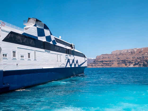 Boat riding at Aegean sea, Greece.