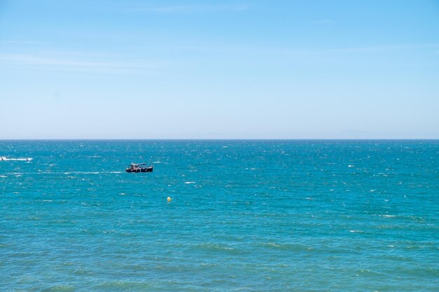 A boat sailing the Mediterranean Sea