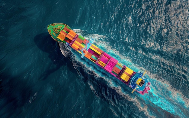 a boat with a colorful hull is on the water