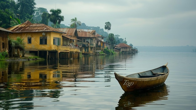 Photo a boat with the word quot t quot on the side of it