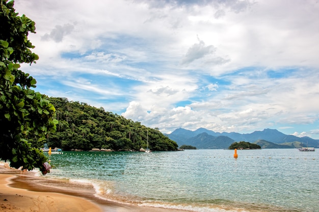 boats on the beach in Angra dos Reis Brazil