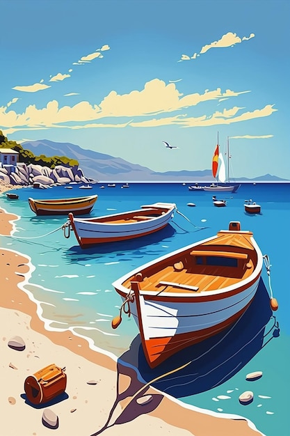 Boats on the beach by person