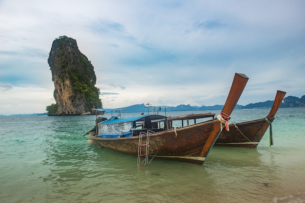 Boats in the beach of Phuket, Thailand