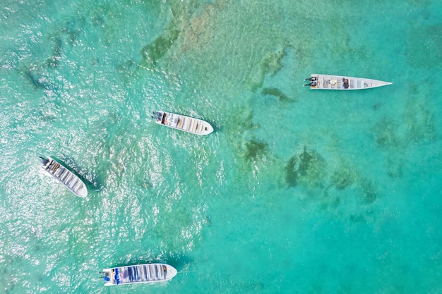 Boats at the beautiful caribbean beach of Capurgana