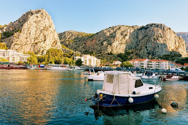 Boats at the harbor of the Cetina River, Omis, Croatia