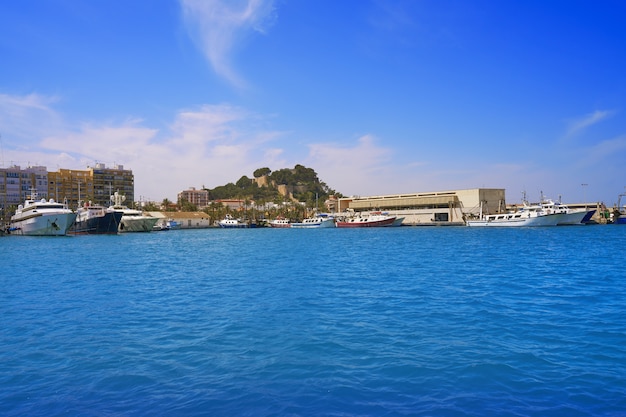 Boats in marina port of Denia in Spain