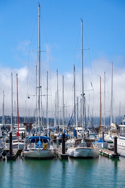 Boats in the marina at Sausalito California USA on August 6 2011