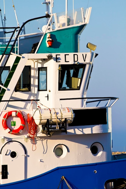 Boats moored in harbour near Denia, Spain