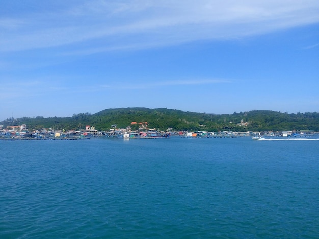 Boats in the South China Sea near Nha Trang. Vietnam