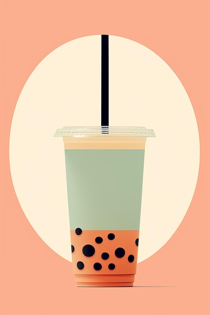 Photo boba tea retro poster