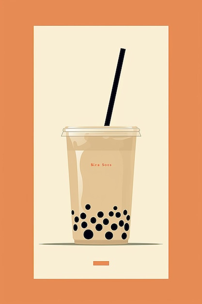 Photo boba tea retro poster