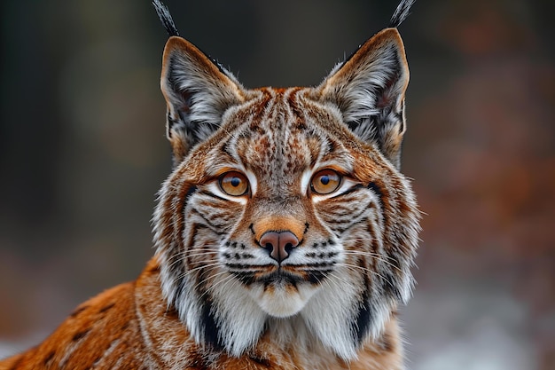 Photo a bobcat is shown with a blurry background