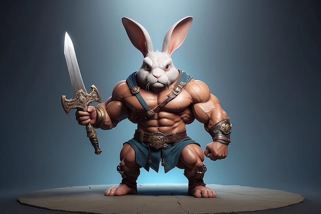 Photo body builder rabbit