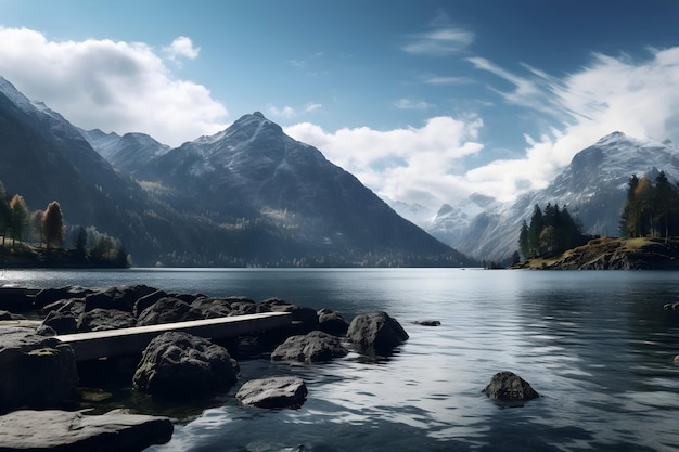 Body Of Water Near Mountain Range