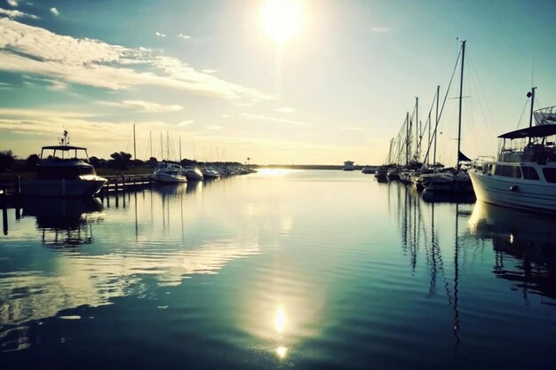 Photo a body of water that has a boat in it