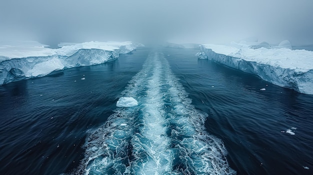 Photo a body of water with a large wave in the middle