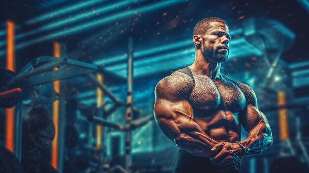 bodybuilder HD 8K wallpaper Stock Photographic Image