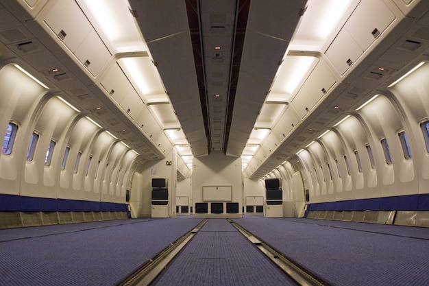 boeing 767 aft cabin seats removed for decommissioning