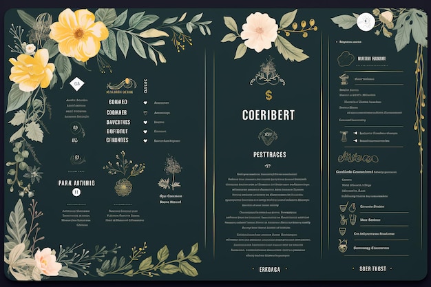 Bohemian Colorful Delights Whimsical Menu Layout