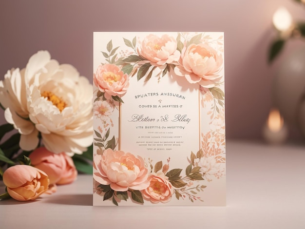 Bohemian Elegance Aesthetic Wedding Invitation Card Template