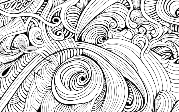 Photo bohemian mindful patterns coloring page black and white