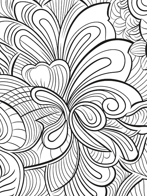 Photo bohemian mindful patterns coloring page black and white