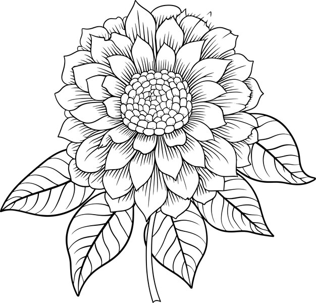 Photo boho flower coloring page