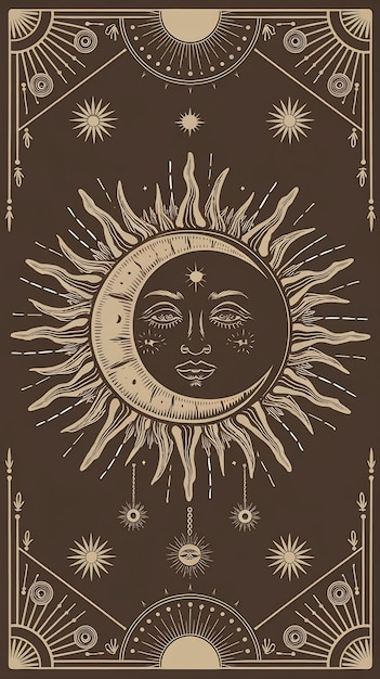 Photo boho sun and moon design