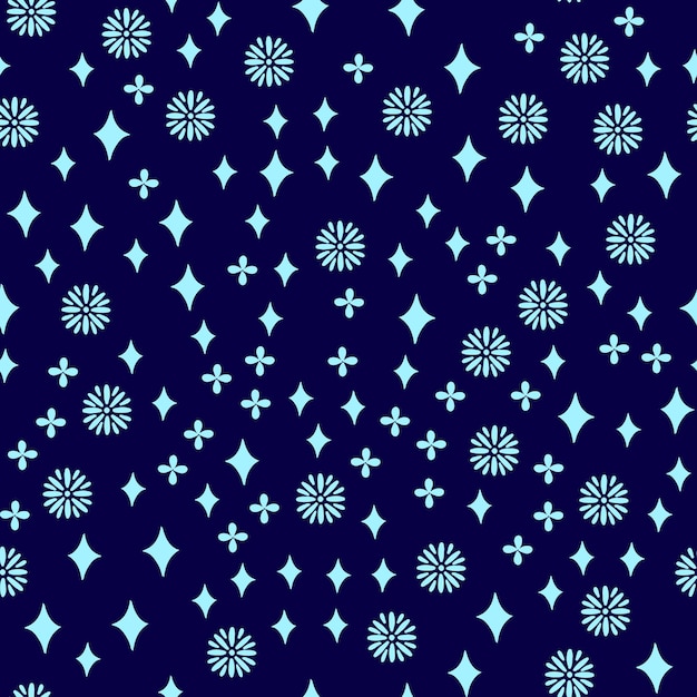 Boho tiny stars and flowers ethnic seamless pattern folk surface background for wrapping textile and